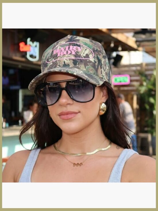 Oversized Aviator Sunglasses, Retro Oval Frame, UV400 Protection main image 5